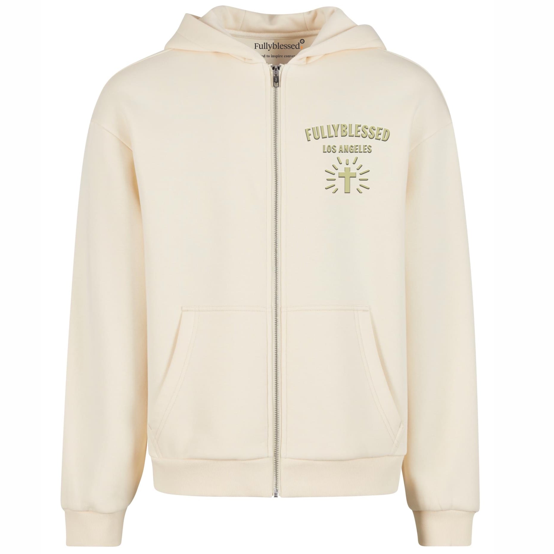 SIGNATURE FULL ZIP HOODIE CREAM