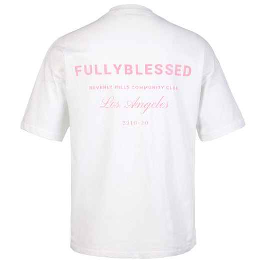 WHITE/PINK COMMUNITY CLUB TEE